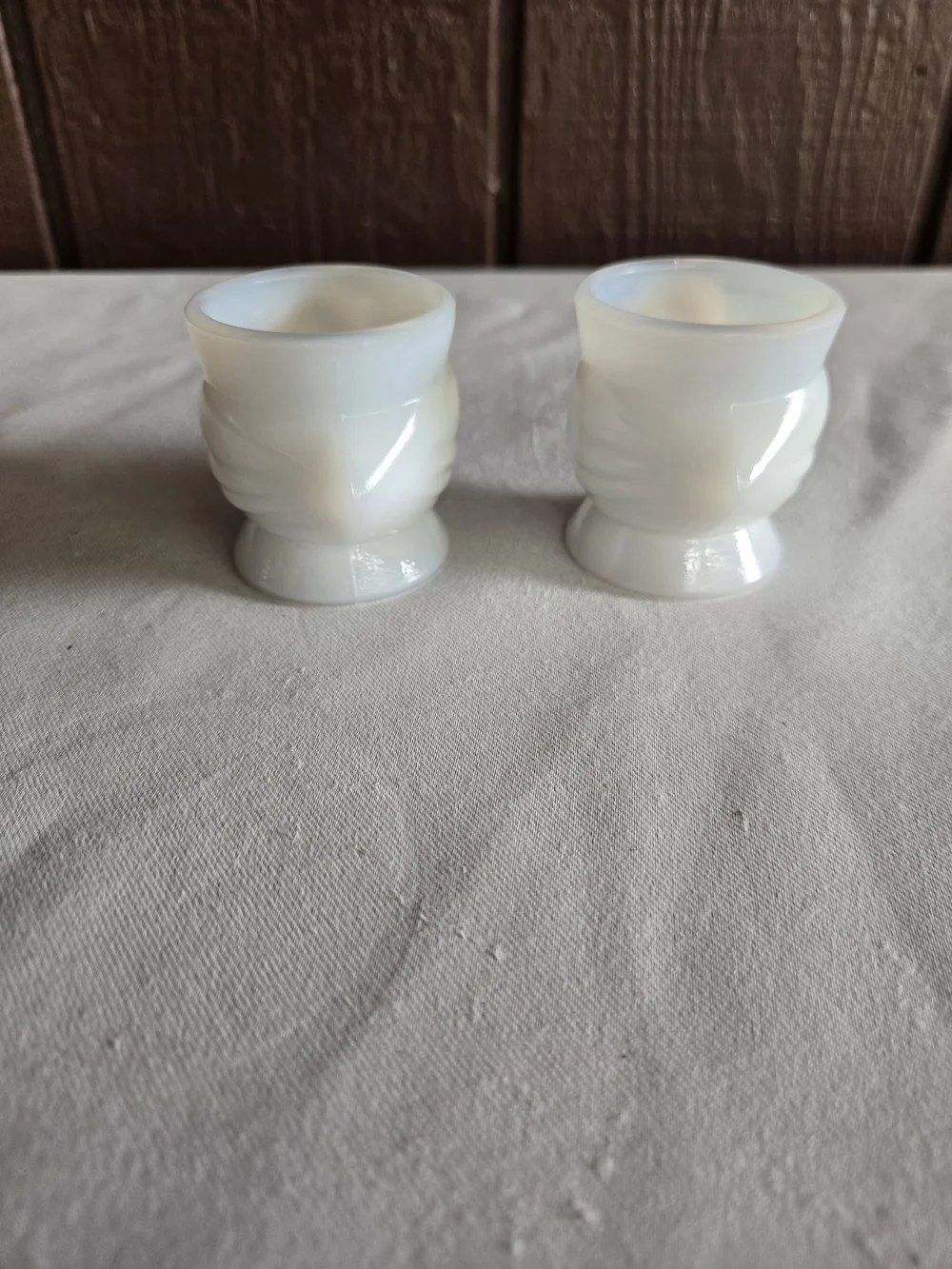 Vintage Opalex Egg Cups Set of 2 Made of Milk Glass